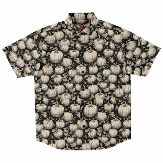Almond Pumpkin Short Sleeve Button-up Shirt