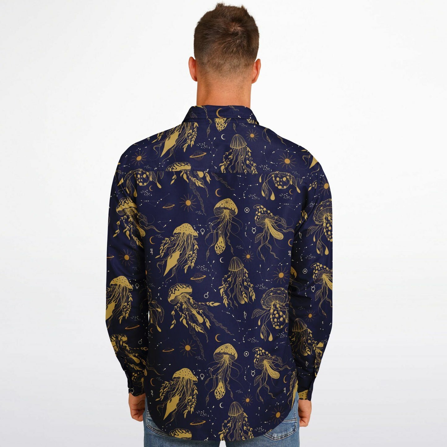 Mystical mushrooms Long Sleeve Button Down Shirt - NeoSkull