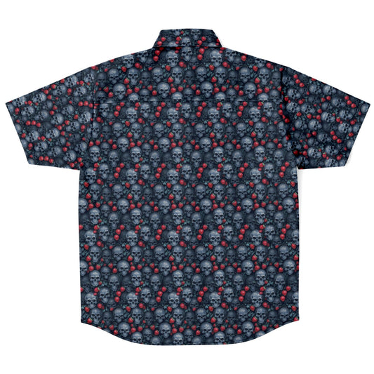 Berry Macabre Short Sleeve Button-up Shirt - NeoSkull