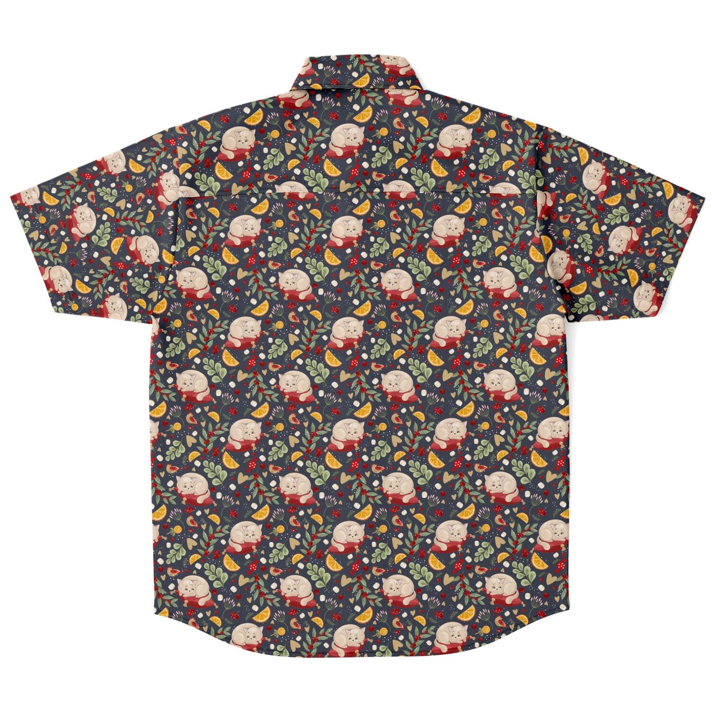 Comfort Cats Short Sleeve Button-up Shirt