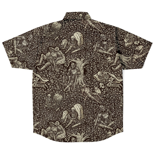 Resting Knights Short Sleeve Button Up Shirt