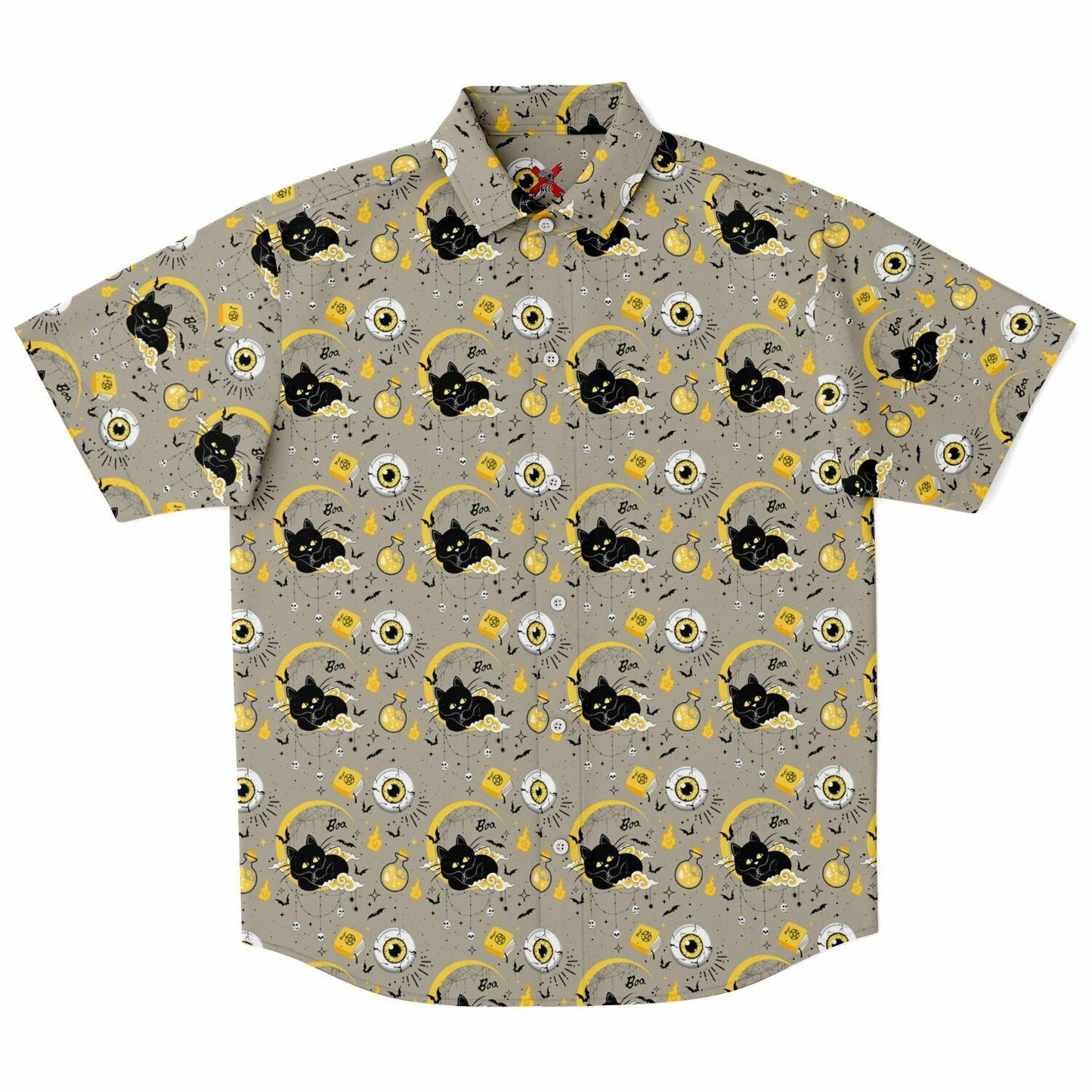 BooCat Short Sleeve Button-up Shirt