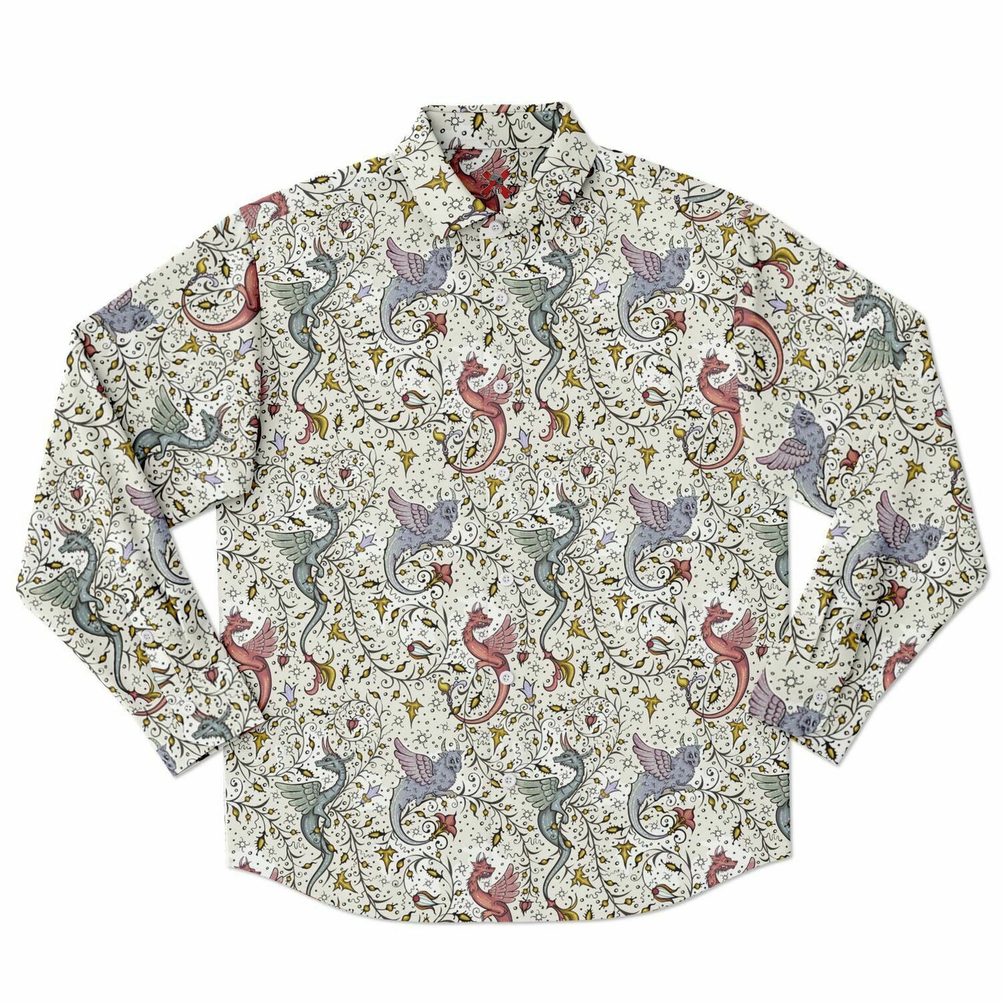 Medieval dragons Long Sleeve Button Shirt