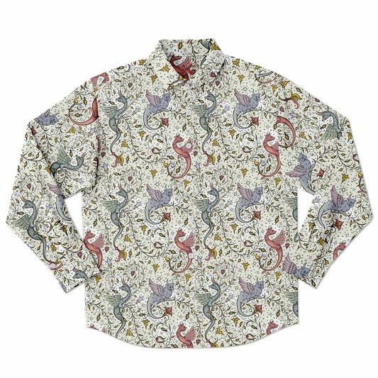 Medieval dragons Long Sleeve Button Shirt