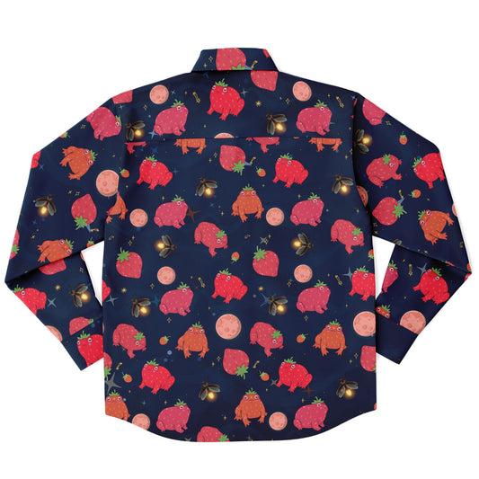 Crimson Toad Long Sleeve Button Up Shirt - NeoSkull
