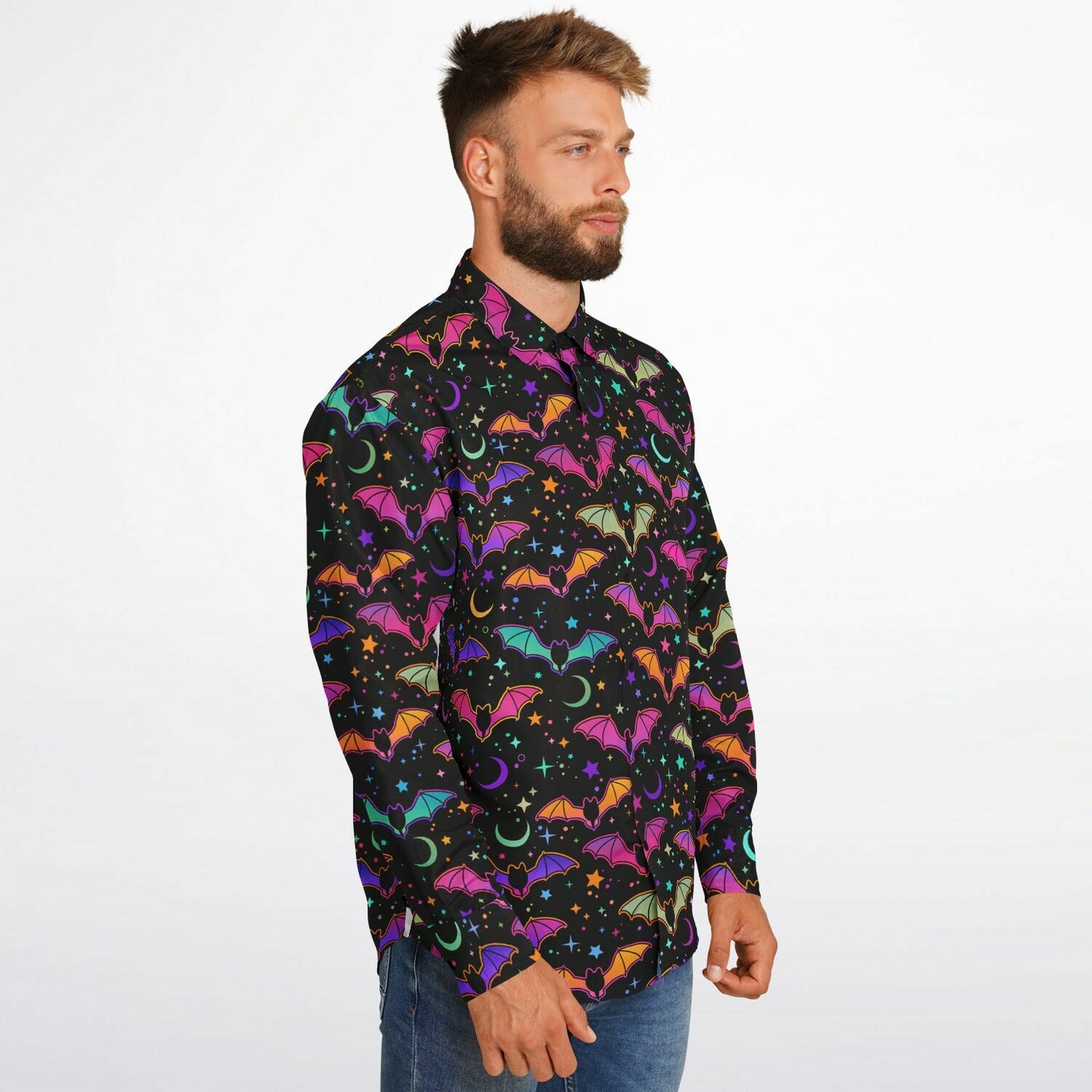 Party BatsLong Sleeve Button Up Shirt - NeoSkull