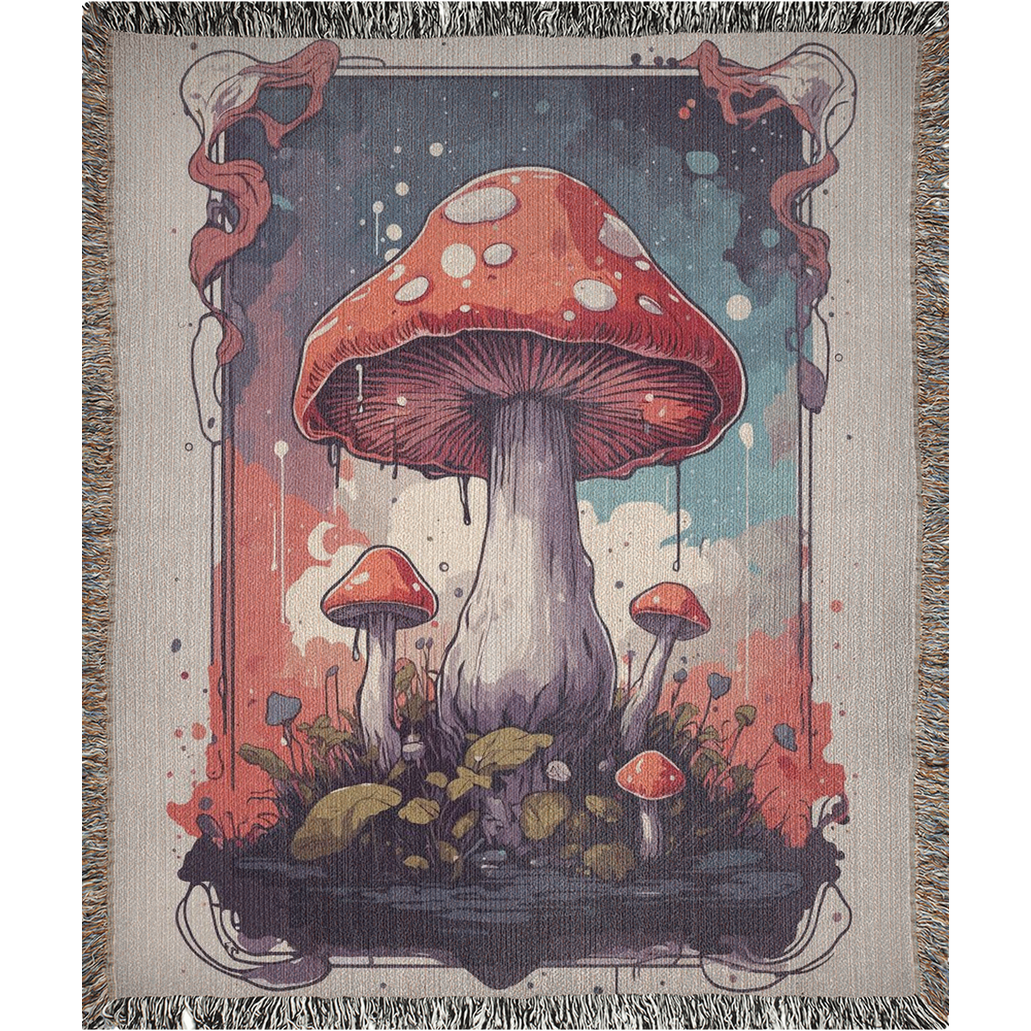 Fungal Fantasy Cotton Woven Blankets