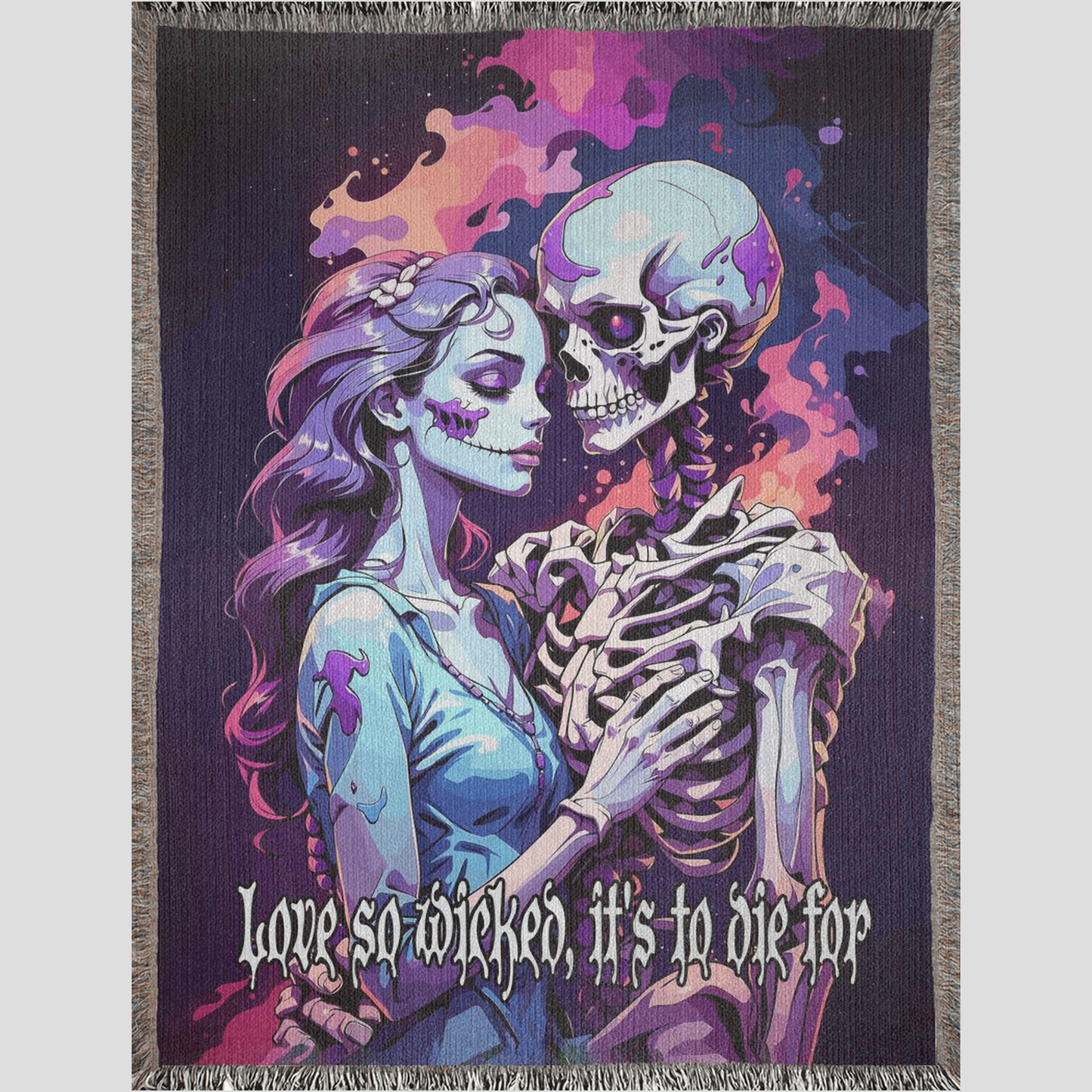 Spooky Lovers Cotton Woven Blankets - NeoSkull
