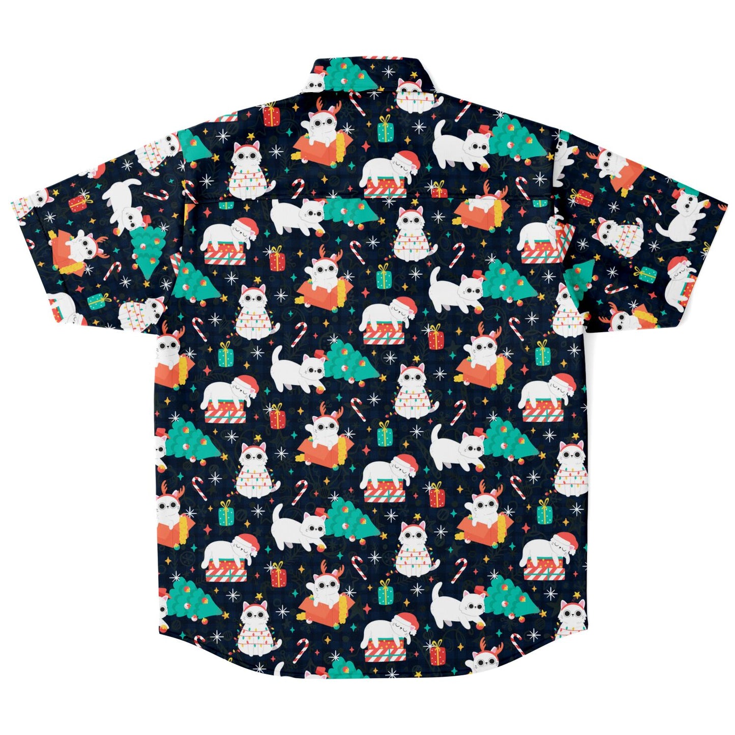 Christmas's Cats Short Sleeve Button-up Shirt