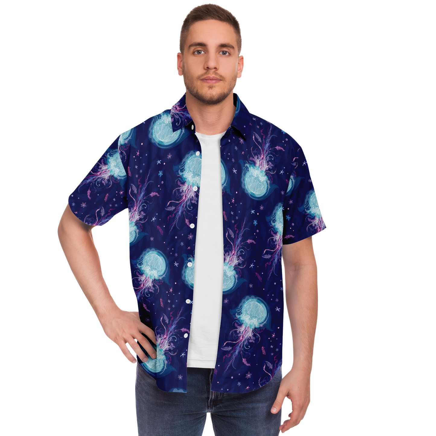 Mystic Medusa button-up short sleeve shirt