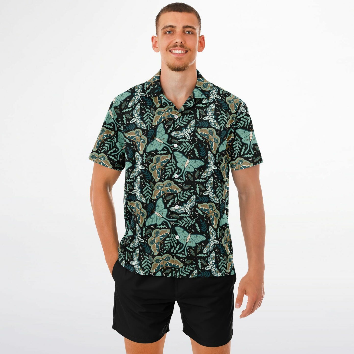 Cottagecore butterflies Short Sleeve Button-Down Comfort Shirt