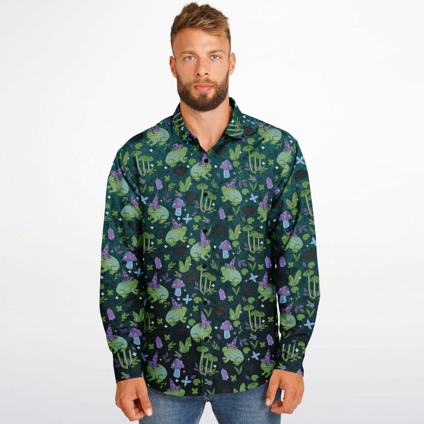 Witchy Swamp Long Sleeve Button-up Shirt copy - NeoSkull