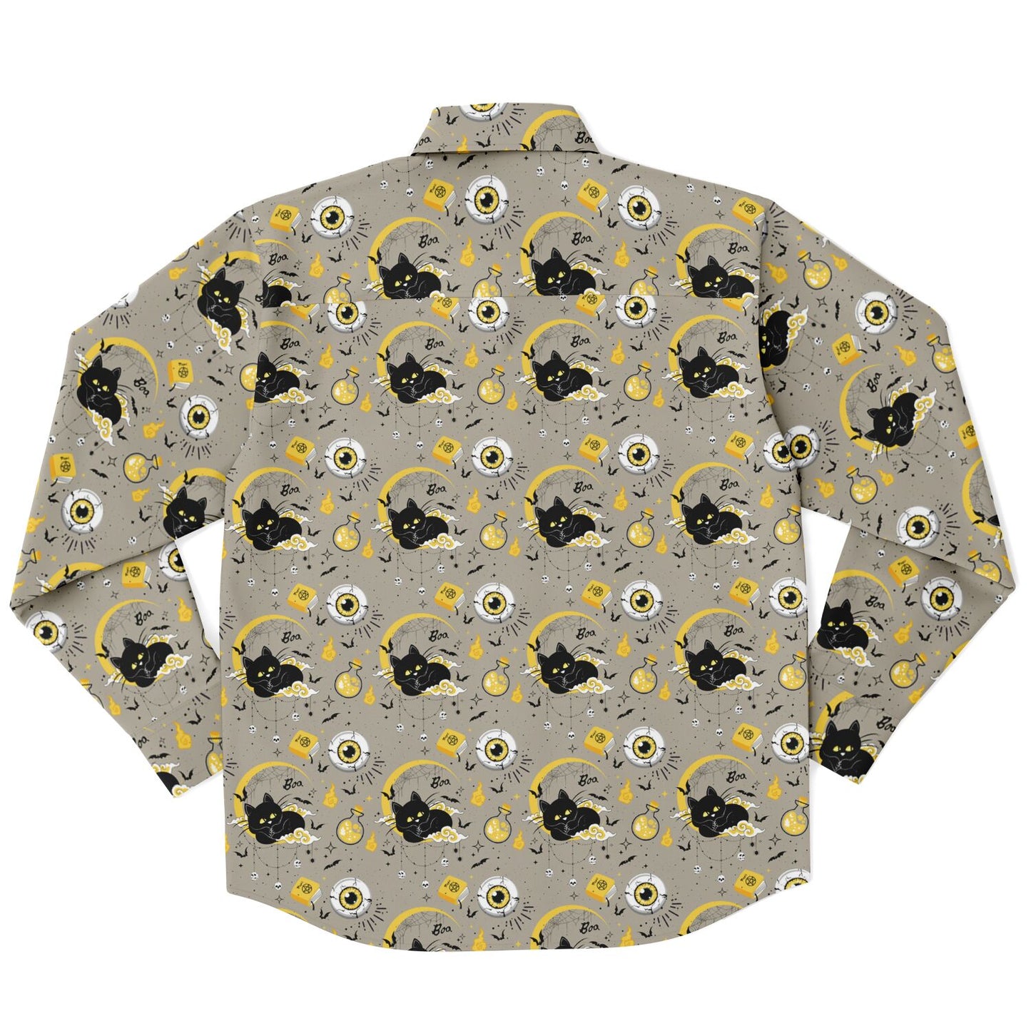 BooCat Long Sleeve Button Up Shirt - NeoSkull