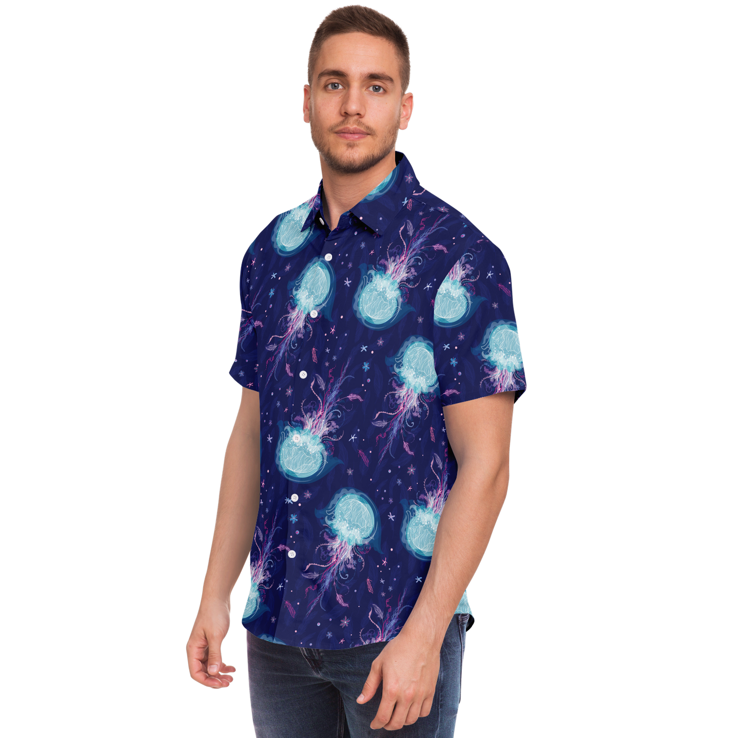 Mystic Medusa button-up short sleeve shirt