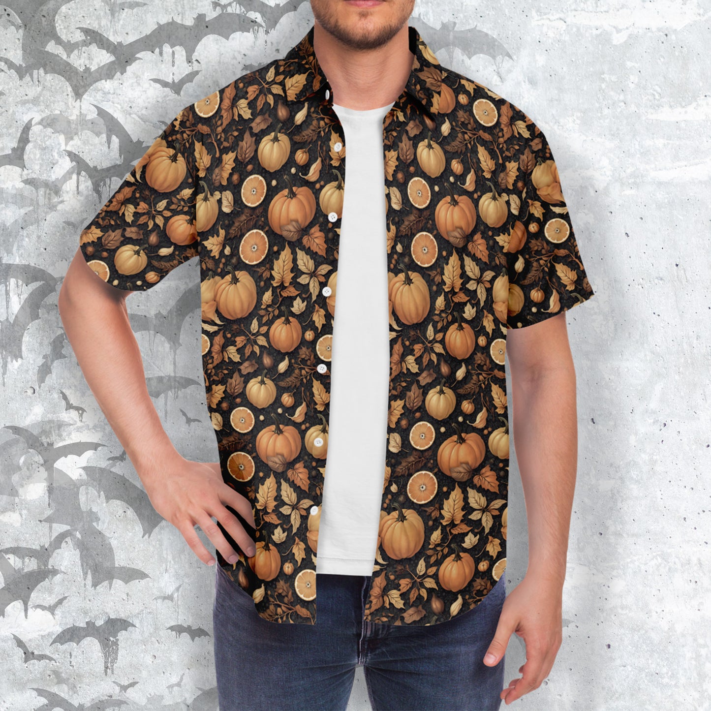Calm Autumn Short Sleeve Button-up shirt