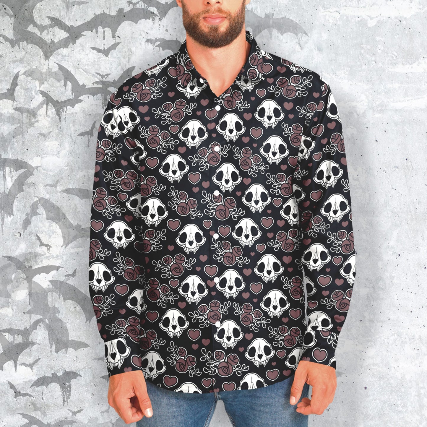 Deadly Romantic Long Sleeve Button Shirt
