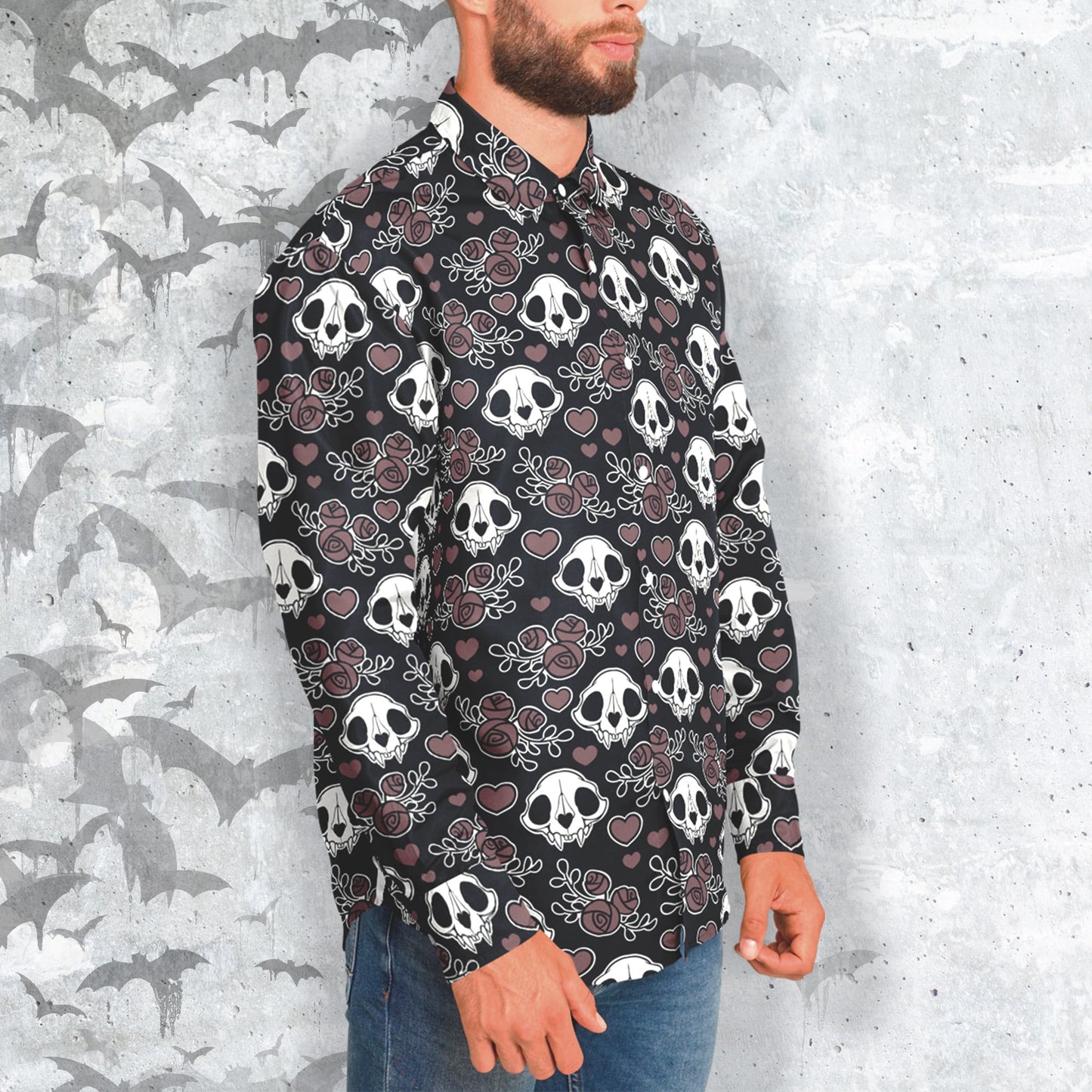 Deadly Romantic Long Sleeve Button Shirt