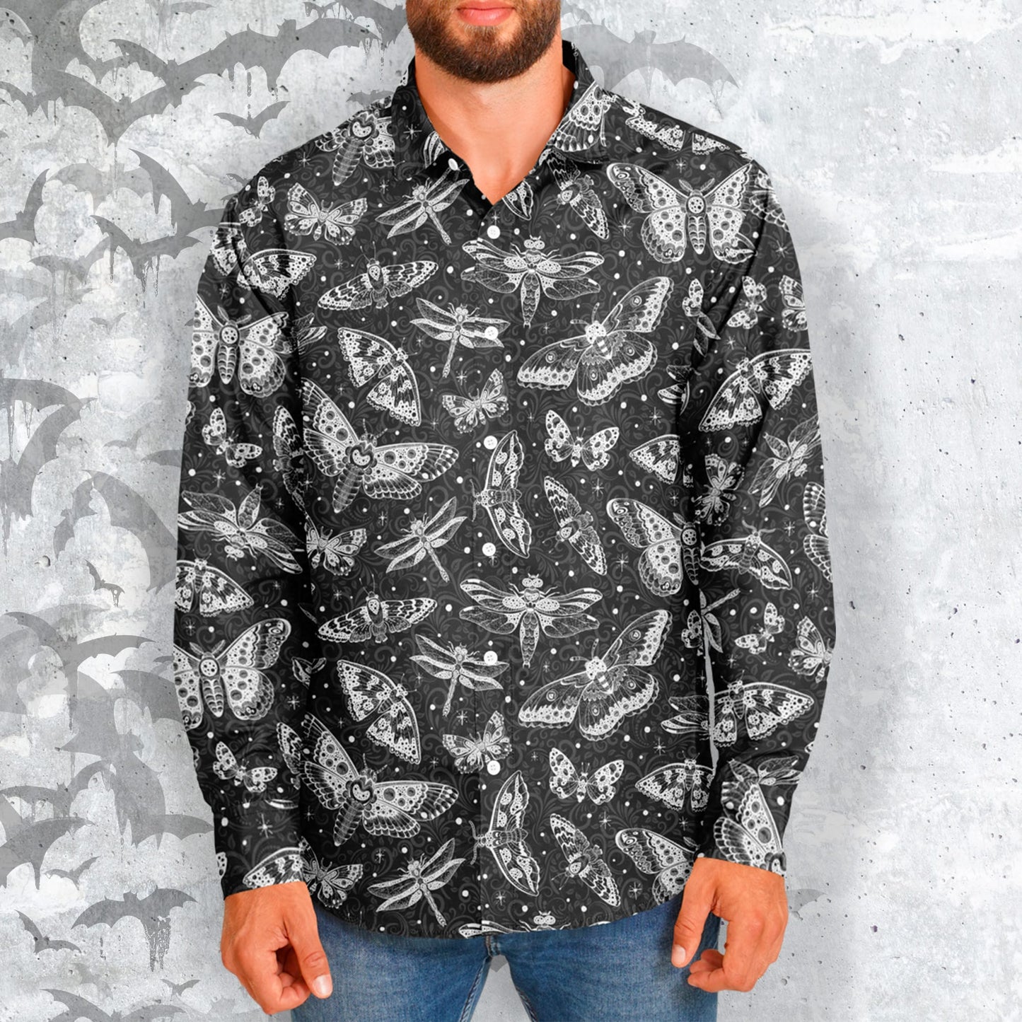 Luna Creatures Long Sleeve Button Shirt