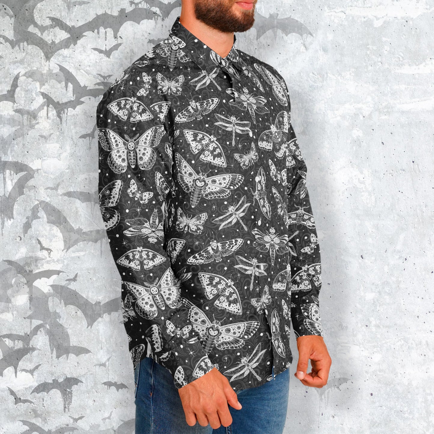 Luna Creatures Long Sleeve Button Shirt