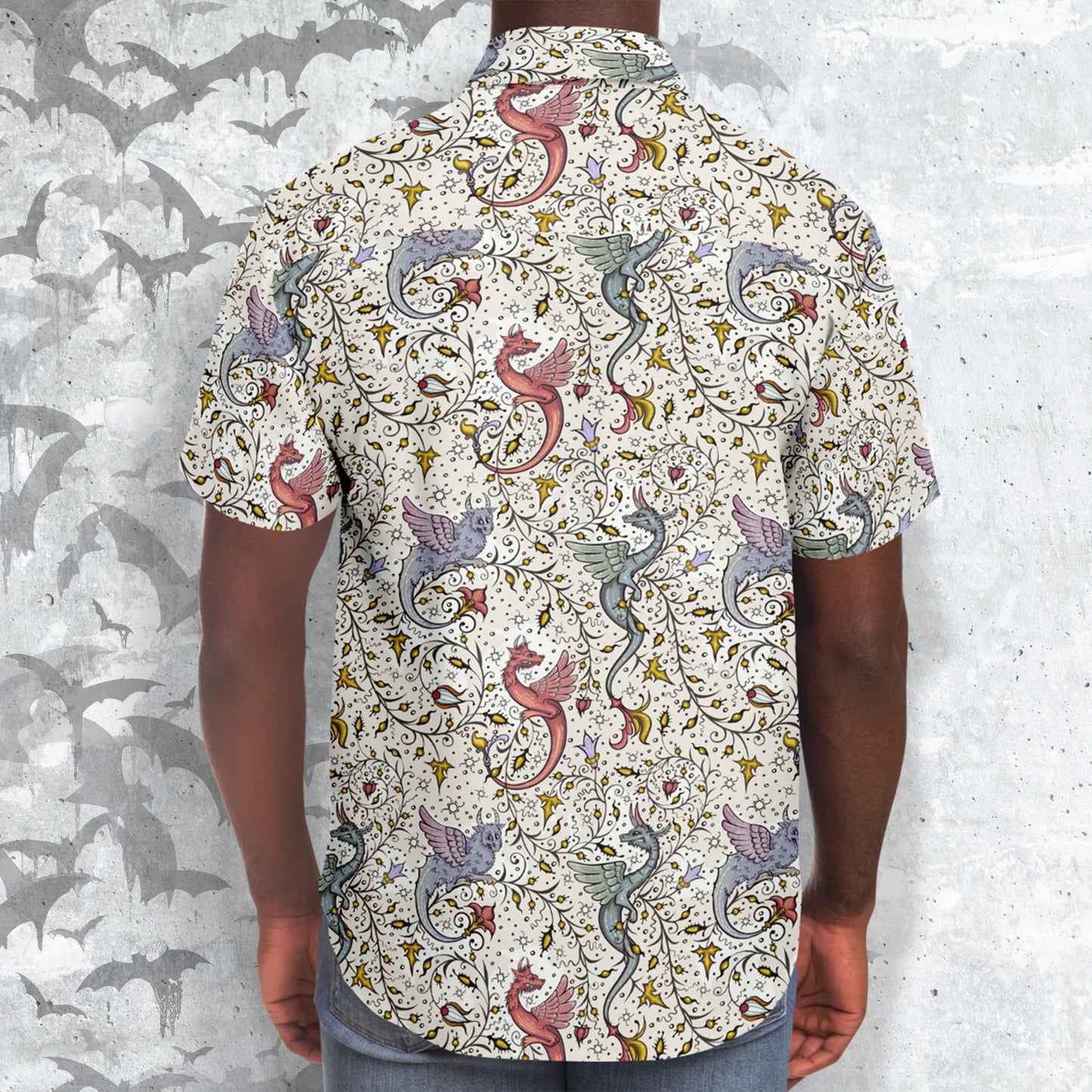 Medieval short sleeve button-up shirt