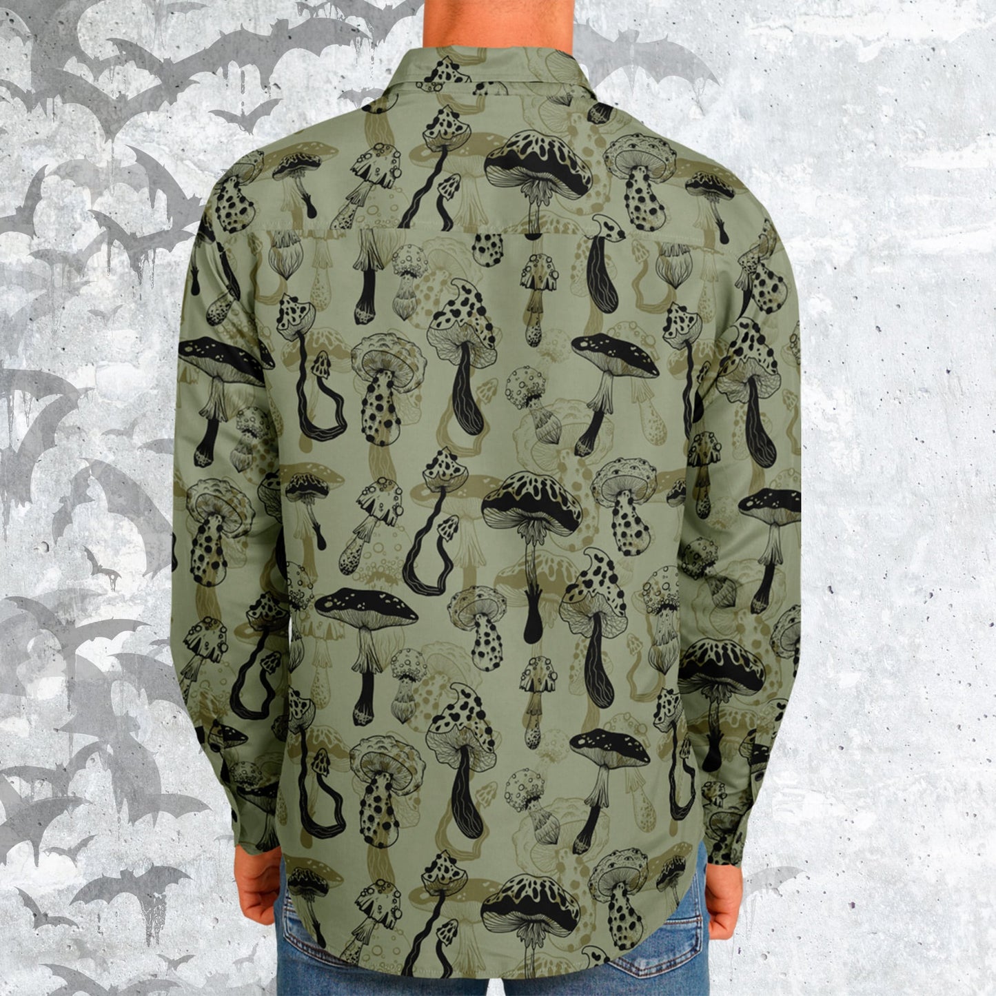 Mushroom warrior Long Sleeve Button Shirt