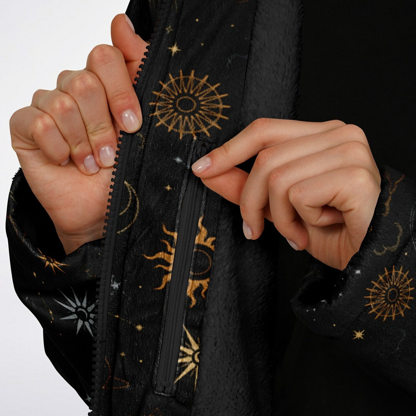 Black Celestial Zipper Cloak - NeoSkull
