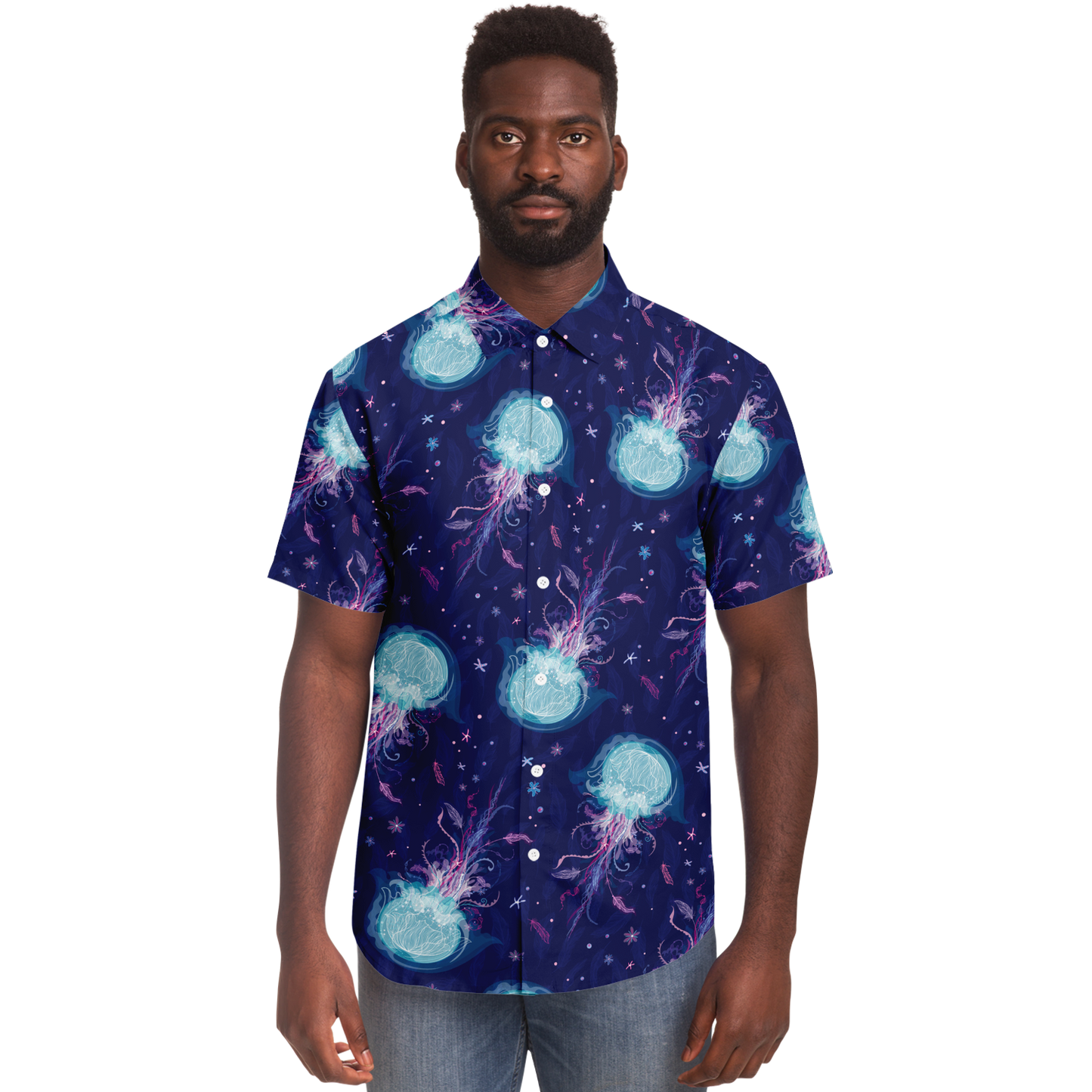 Mystic Medusa button-up short sleeve shirt
