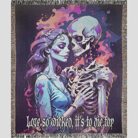 Spooky Lovers Cotton Woven Blankets - NeoSkull