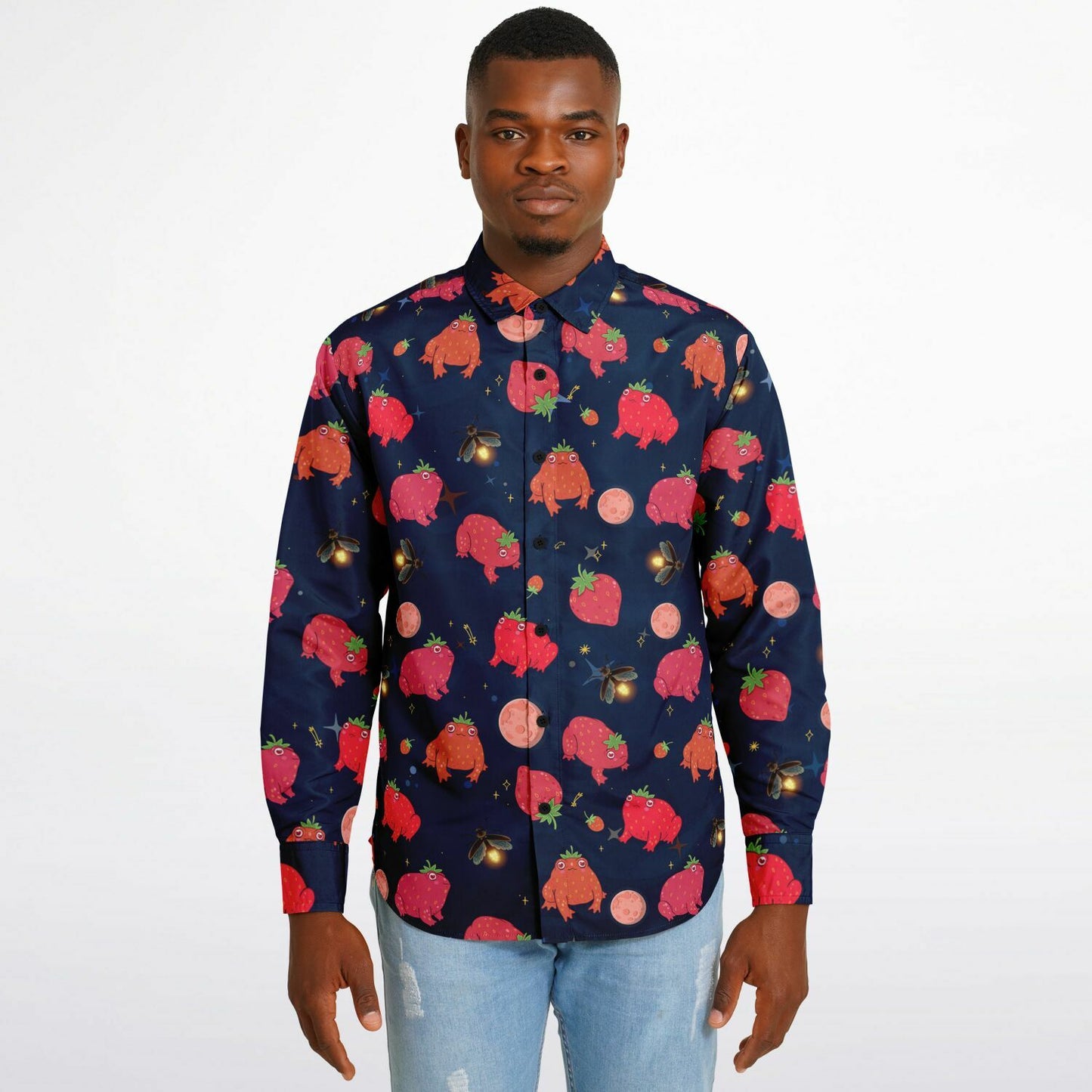 Crimson Toad Long Sleeve Button Up Shirt - NeoSkull