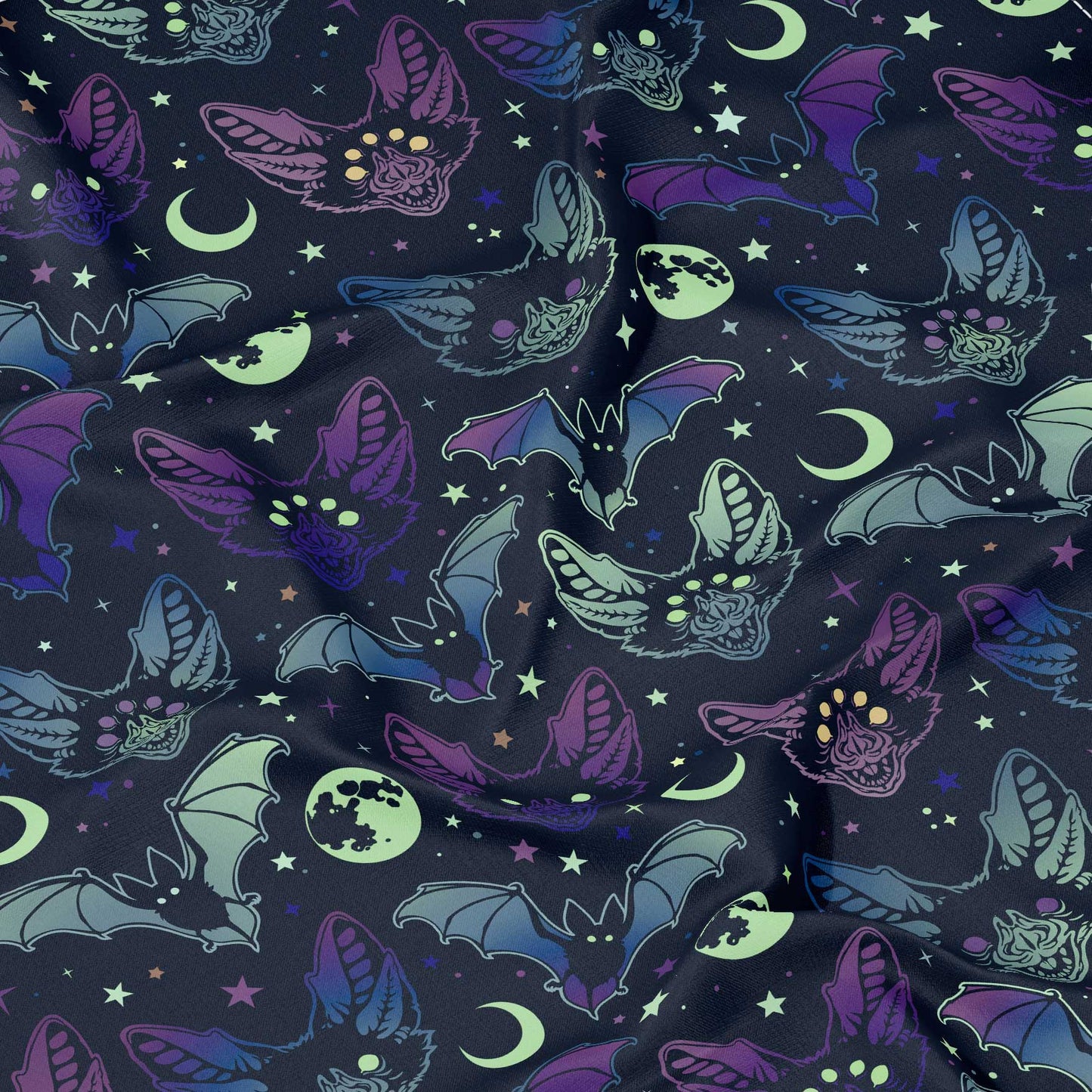 Creepy bats short sleeve button-up shirt