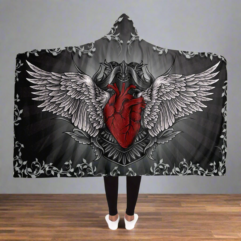 Love through Pain Hooded blanket - NeoSkull