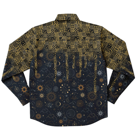 Celestial Meltdown Long Sleeve Button Down Shirt - NeoSkull