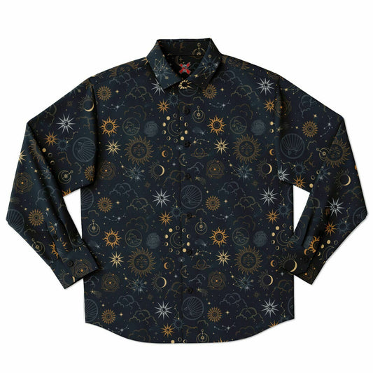 Celestial Long Sleeve Button Shirt