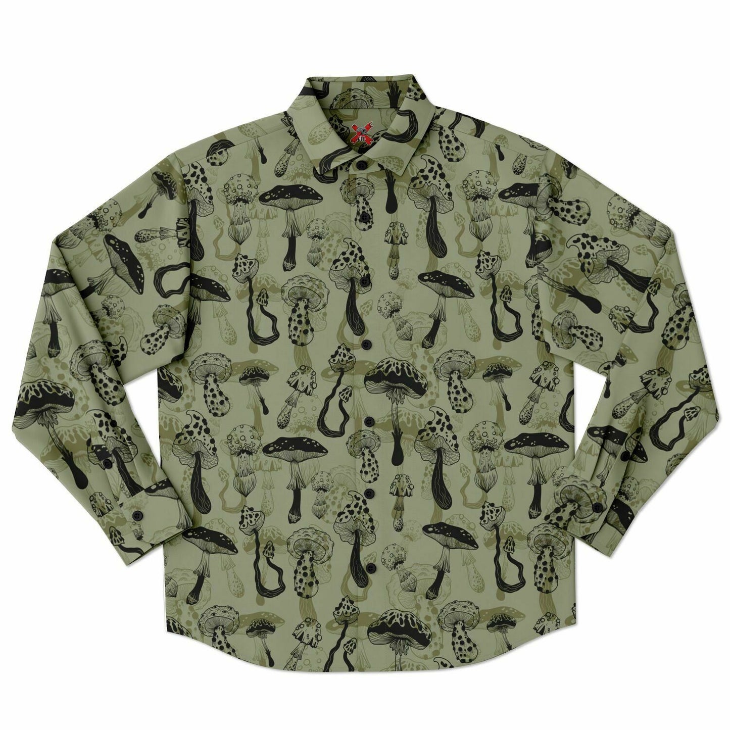 Mushroom warrior Long Sleeve Button Shirt