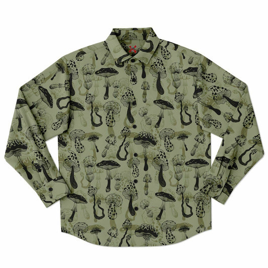 Mushroom warrior Long Sleeve Button Shirt