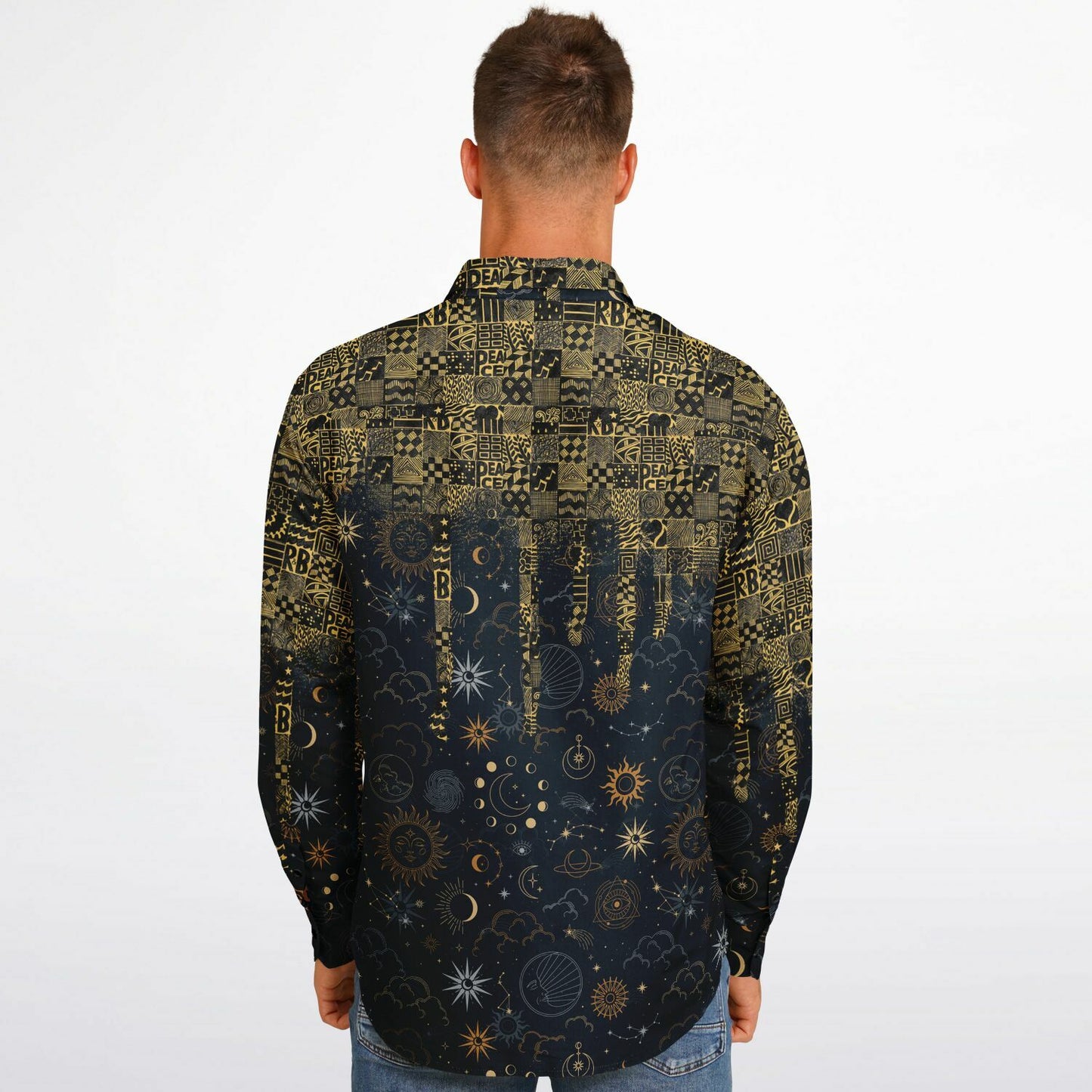 Celestial Meltdown Long Sleeve Button Down Shirt