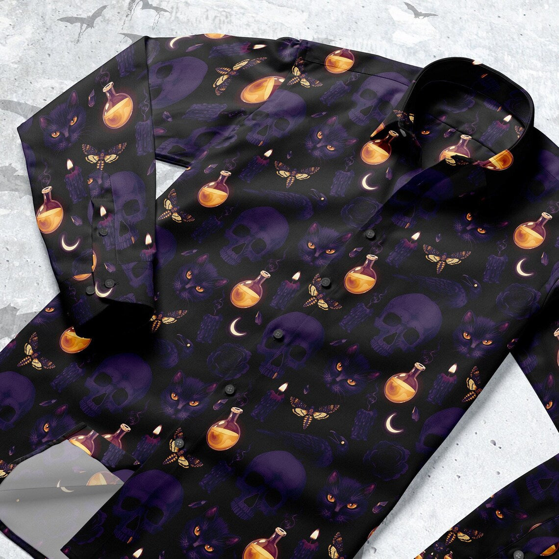 Black Magic Long Sleeve Button-up Shirt