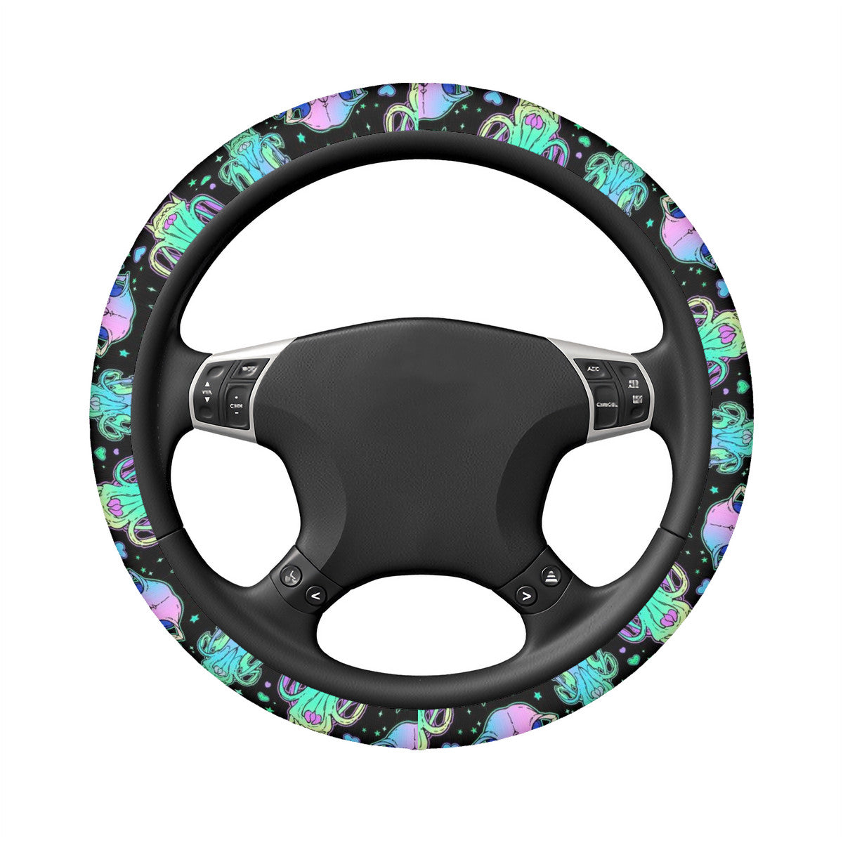 Neon Cats Elastic Steering Wheel Cover