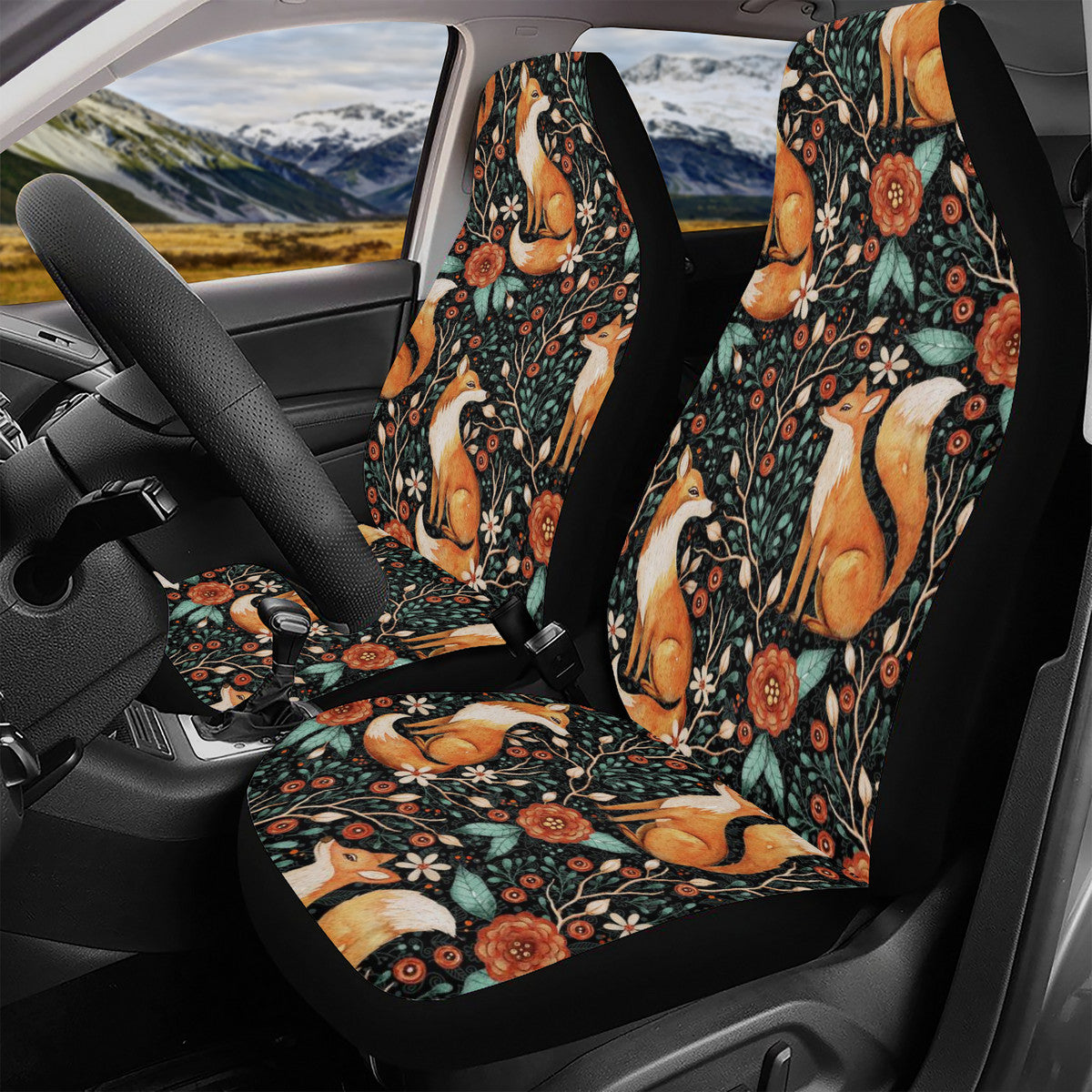 Forest Foxes Car Seat Cover Set