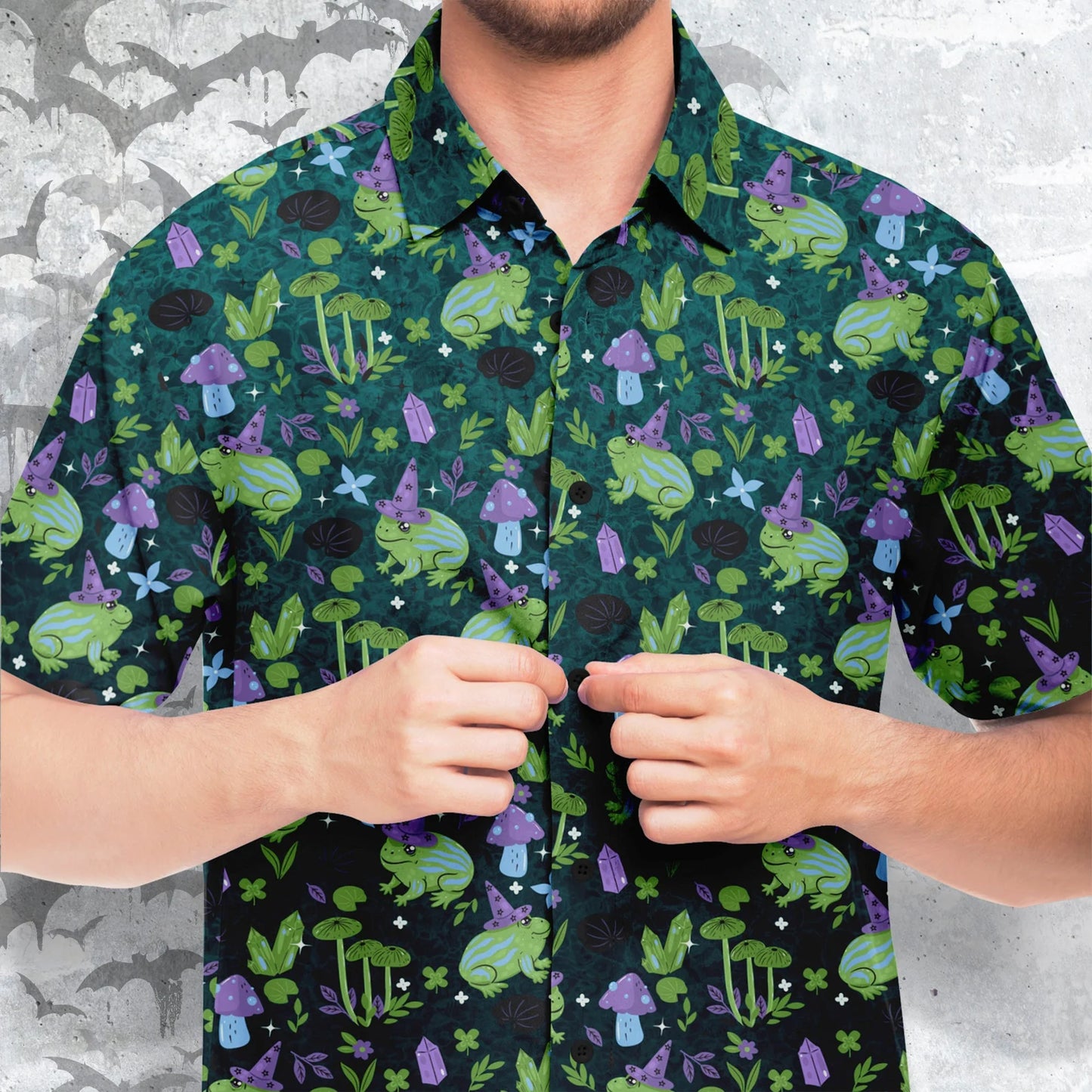 Witch swamp short sleeve button-up shirt