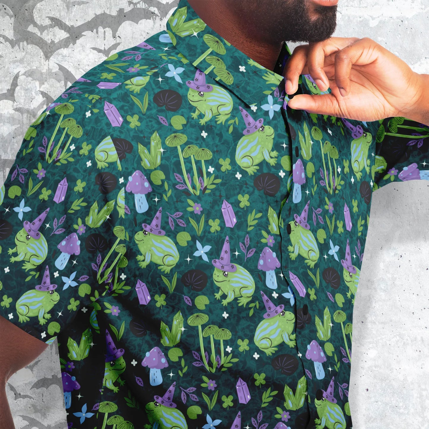 Witch swamp short sleeve button-up shirt