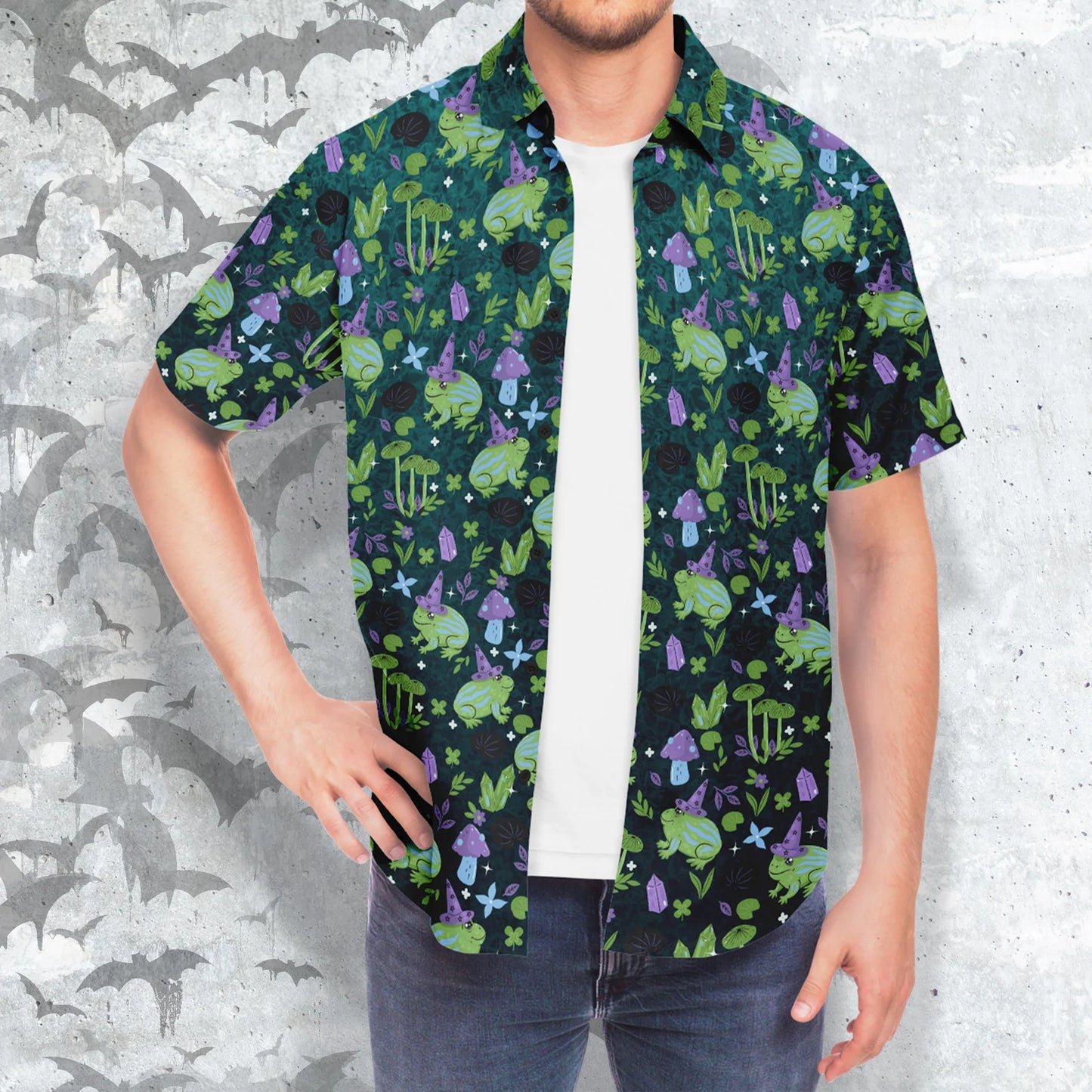 Witch swamp short sleeve button-up shirt