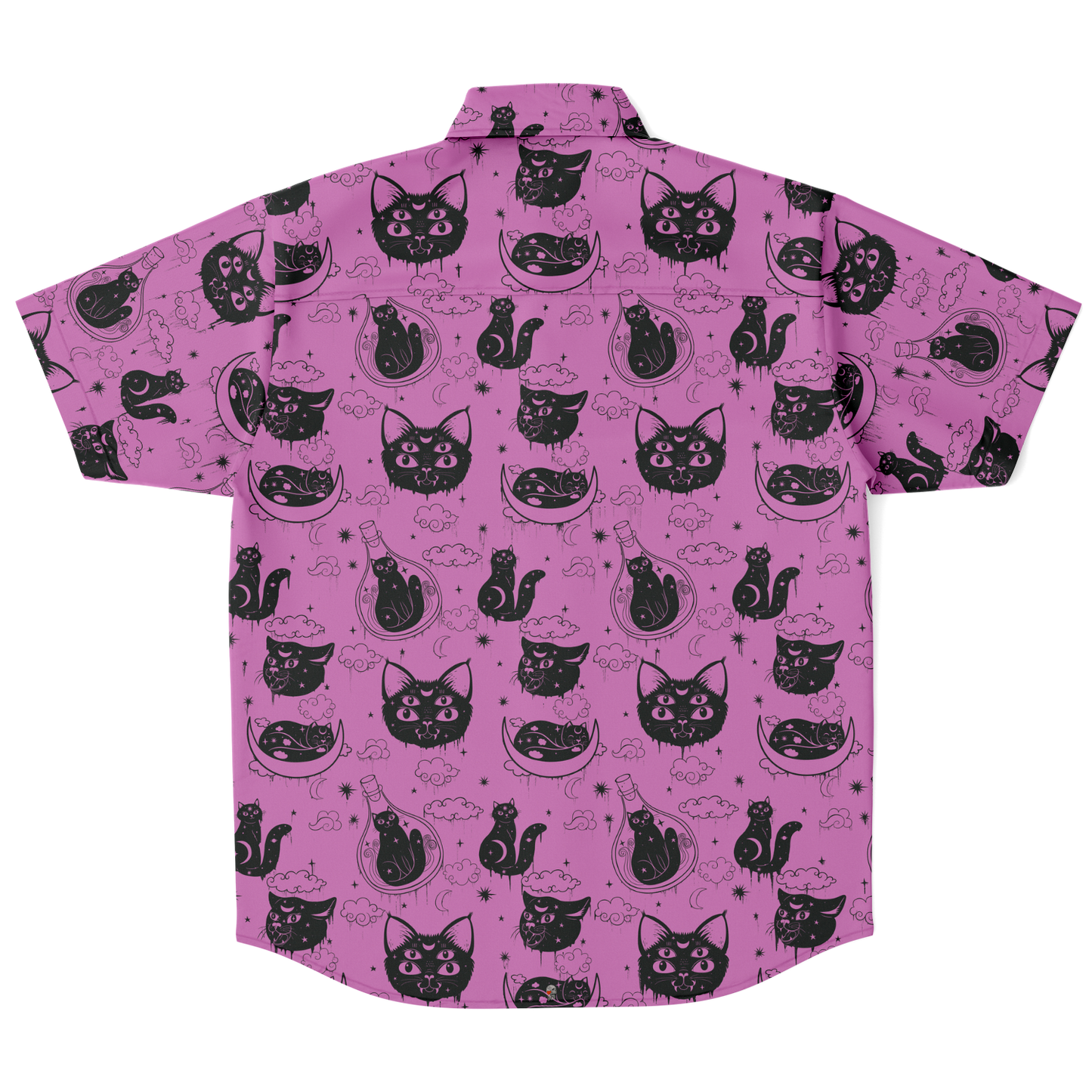 Pink magic cat button down shirt