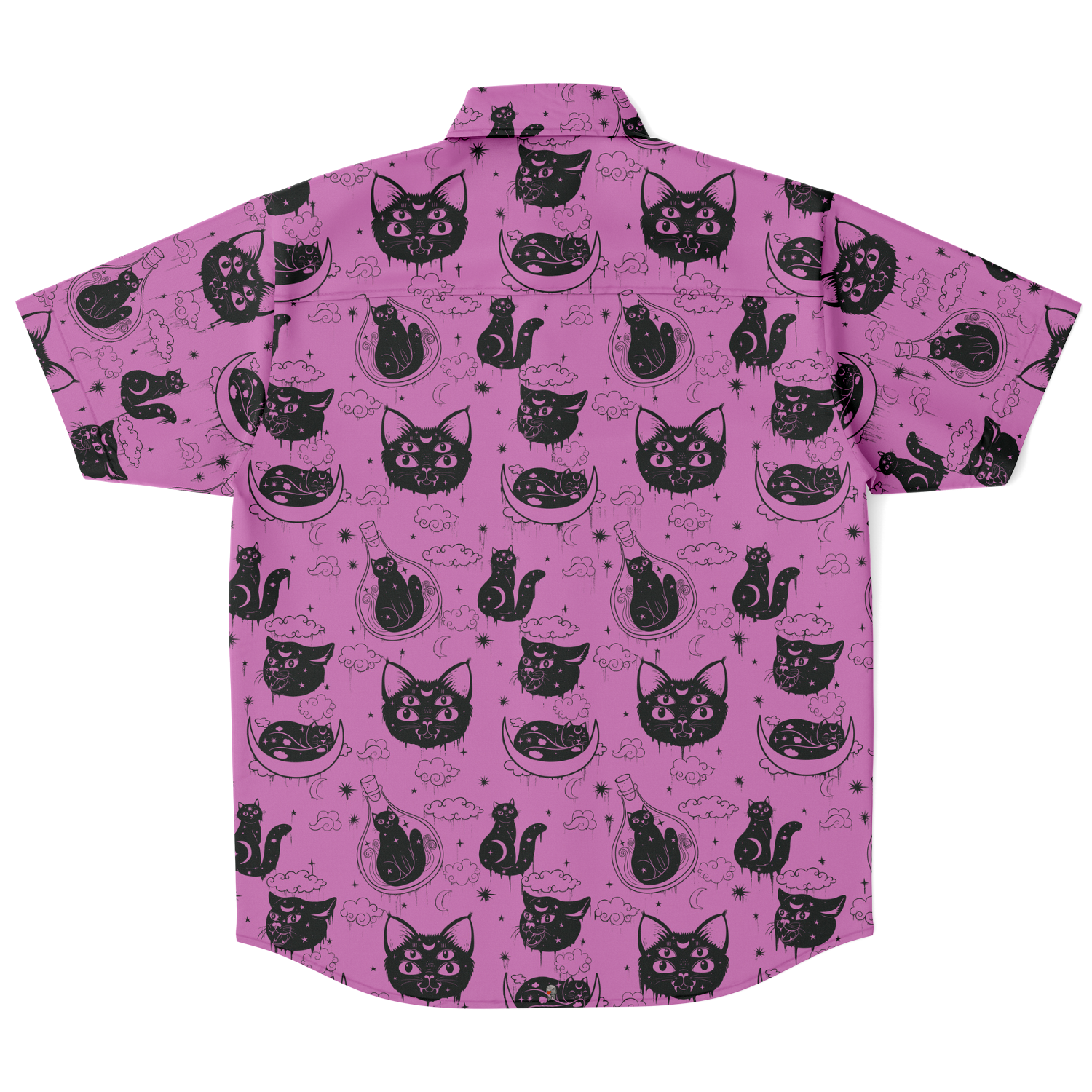 Pink magic cat button down shirt