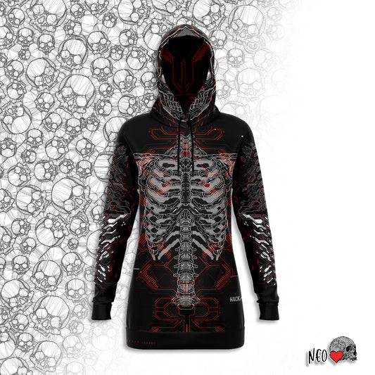 anonymous cyberwear longline hoodie