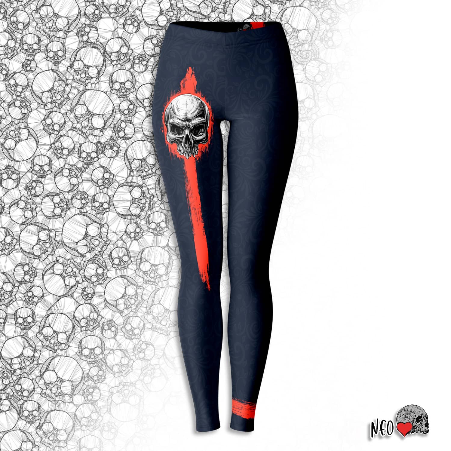 grunge skull goth leggings