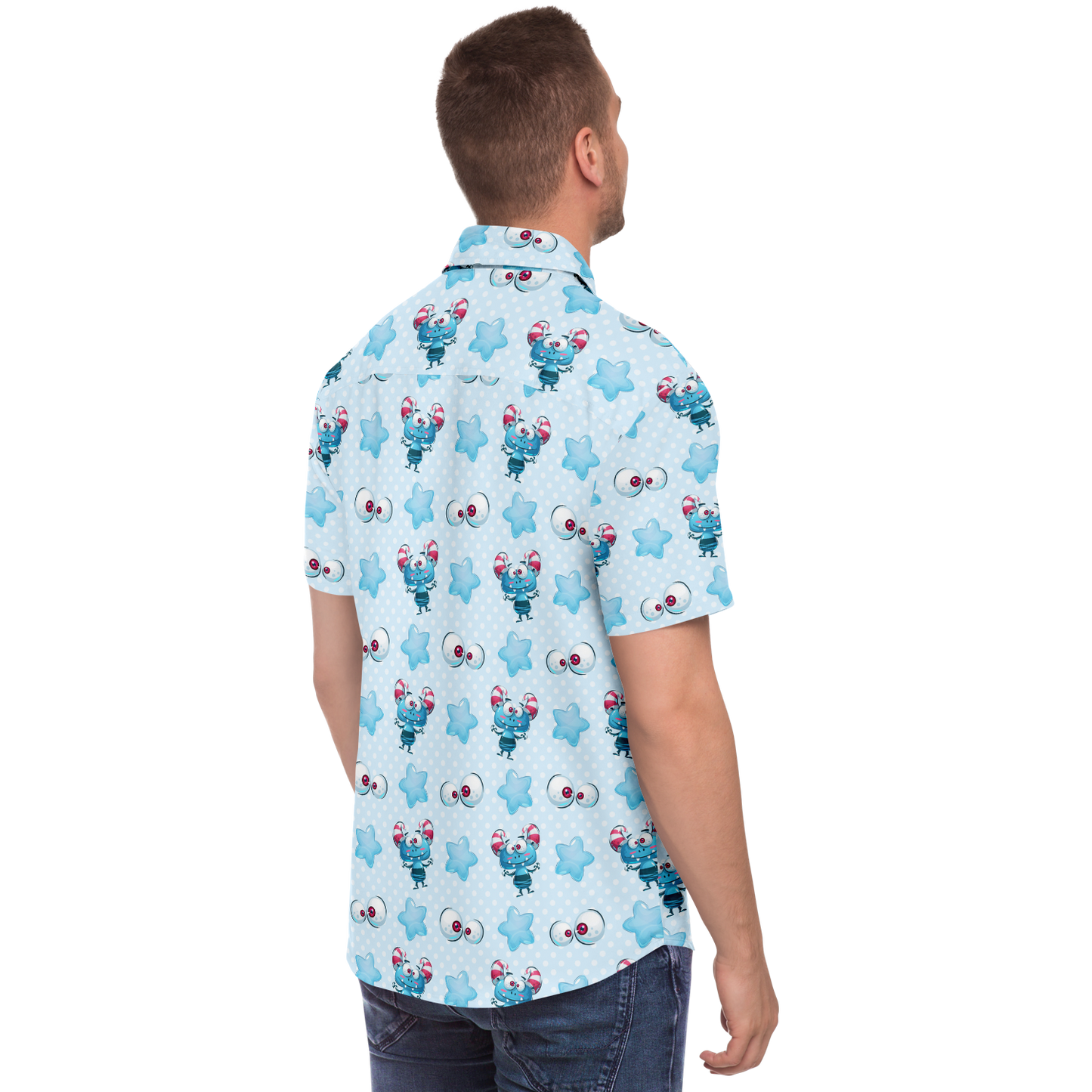 Little Monster short sleeve button down shirt