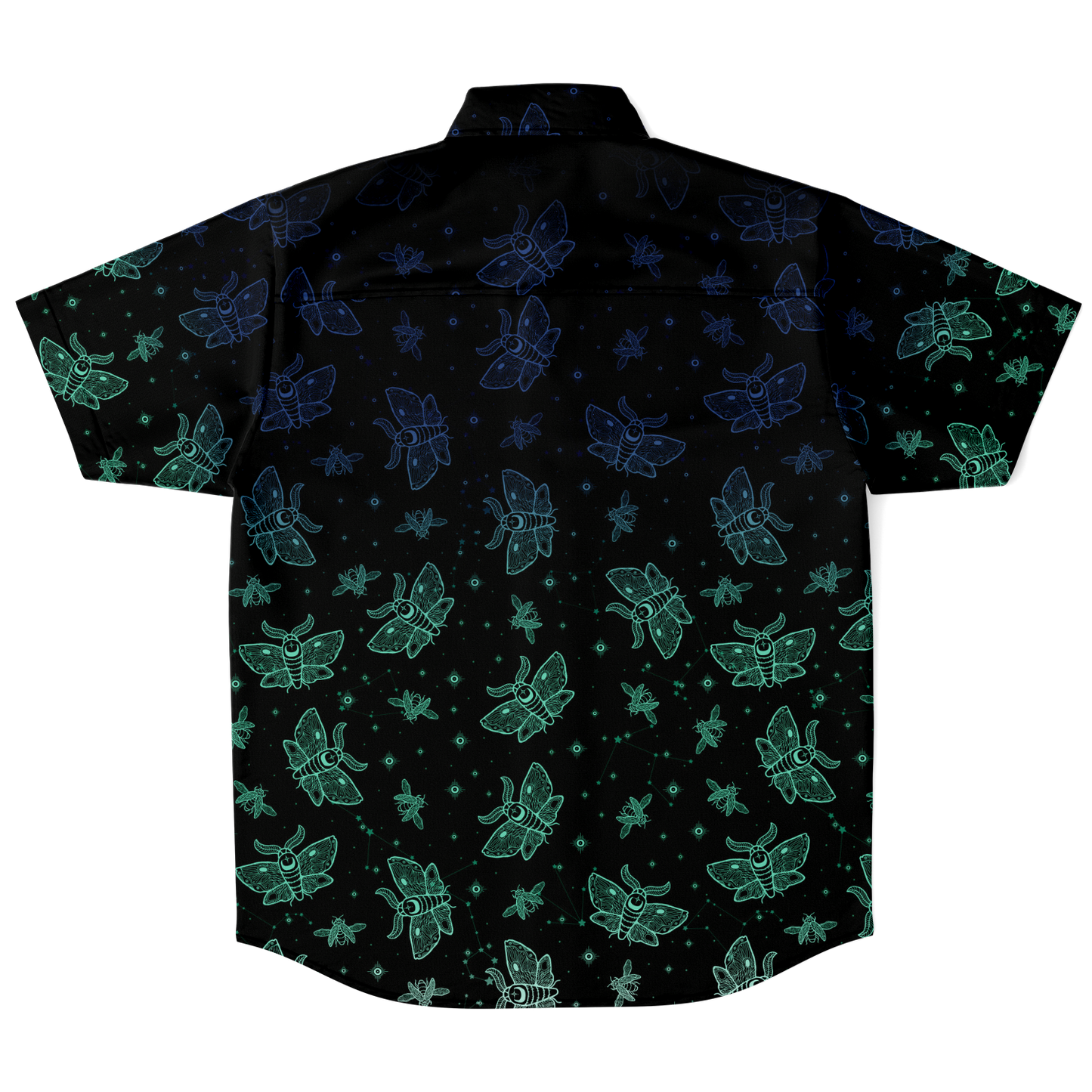 Celestial Mothshort sleeve button-up shirt