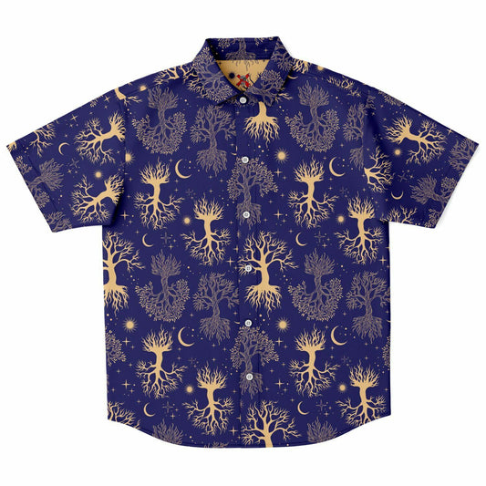 Tree of Life short sleeve button-up shirt
