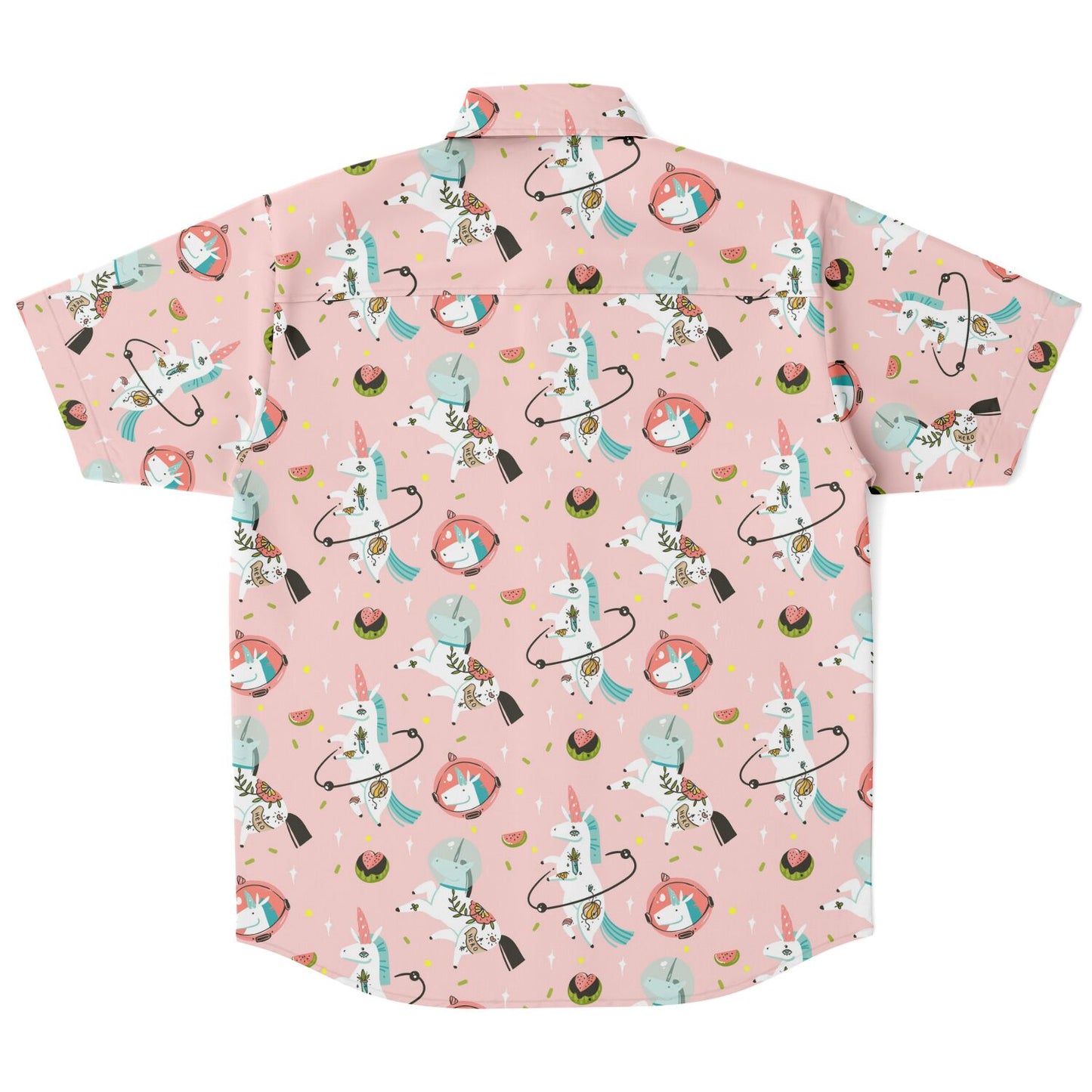 Unicorn short sleeve button-up shirt